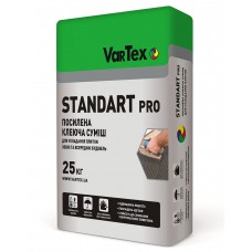 Vartex STANDART Pro Посилений клей для керамічної плитки з низьким водопоглинанням 25кг